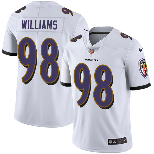 Nike Ravens #98 Brandon Williams White Men's Stitched NFL Vapor Untouchable Limited Jersey - Click Image to Close